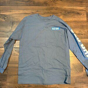 Men's Blue and Grey T-shirt